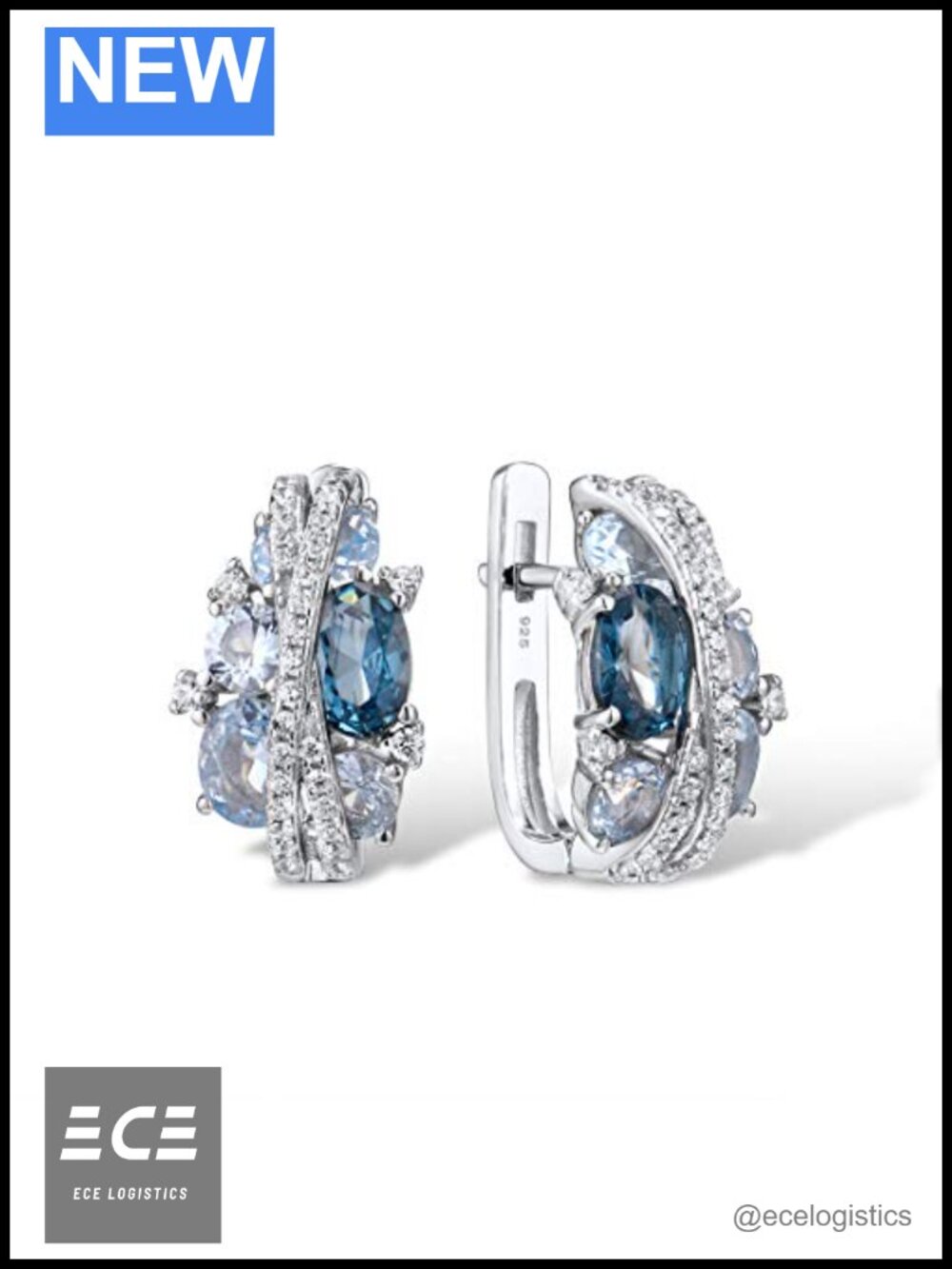 925 Sterling Silver Twist Dangle Earrings Cubic Zirconia Drop Earrings for Women